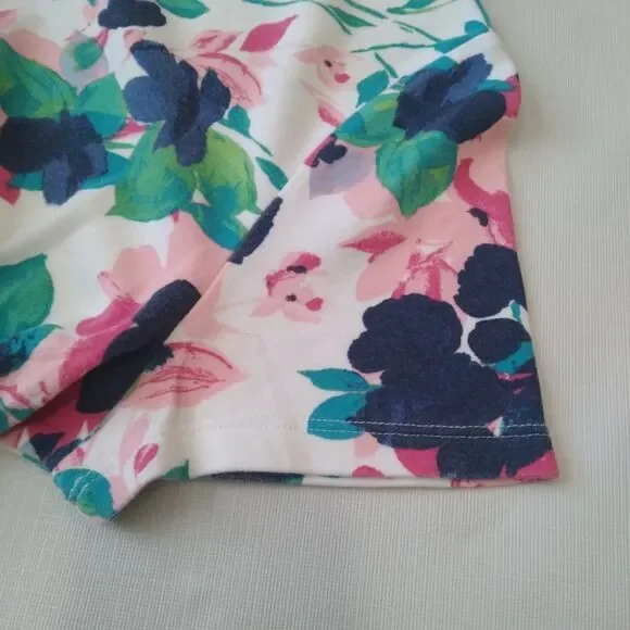Studio Works Colorful Floral Pattern Short Sleeve The Studio Tee Petite Large - Picture 7 of 12